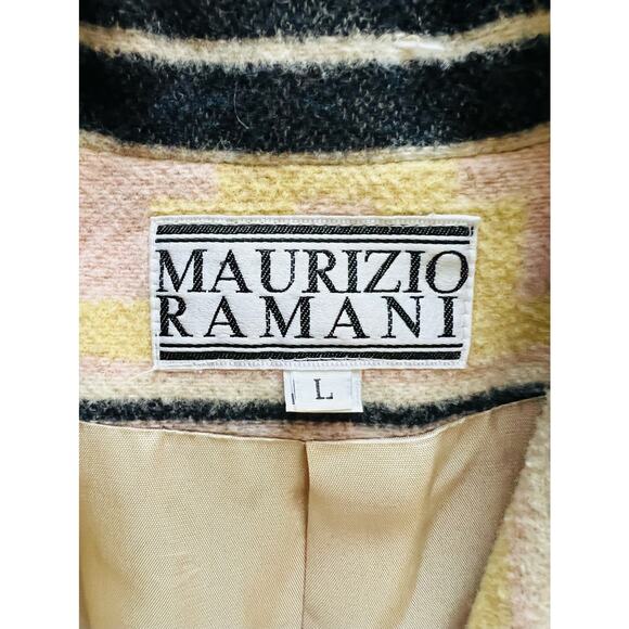 Vintage Maurizio Ramani Aztec Indian Blanket Blazer Jacket Large 80s Pastel - Picture 4 of 4